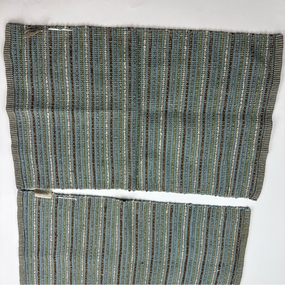 Pier 1 Brown Green Handwoven Natural Fibers Rugs 35.5 x 22.5 Set of 2 - Picture 11 of 11